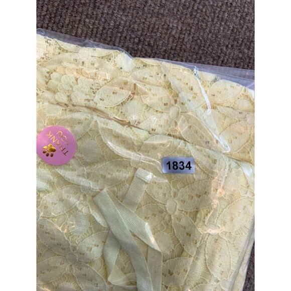 Sophie Max Skirt Womens M Snapdragon Yellow Lace Drawstring A-Line Embroidered - Picture 6 of 6